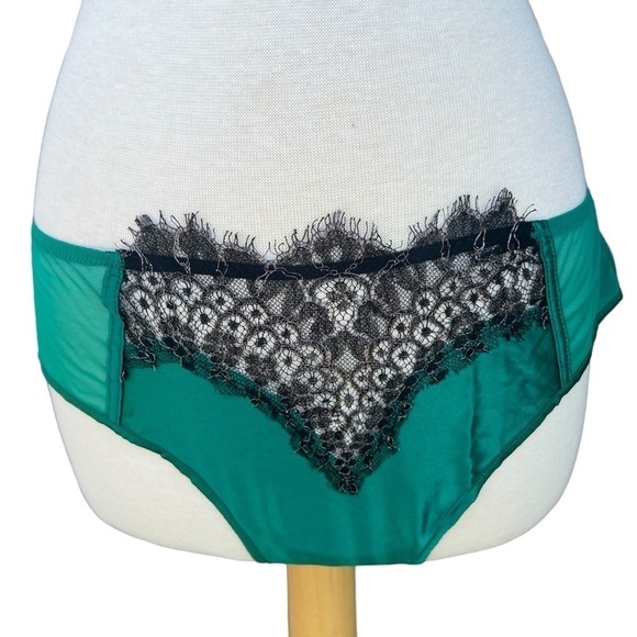 Valery Prestige Eyelash Lace Italian Luxury Panty SLP12 Emerald Green Large NWT - Picture 1 of 8